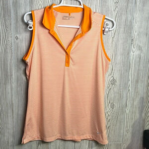 Nike Orange Striped Sleeveless Top